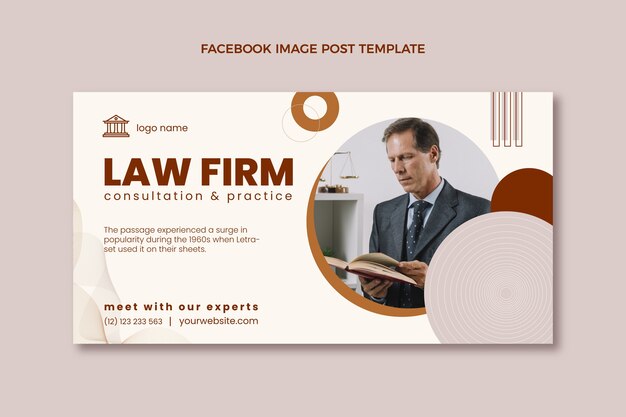 flat law firm social media post template