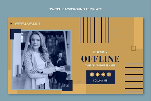 Free vector flat law firm twitch background