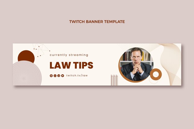 Flat law firm twitch banner