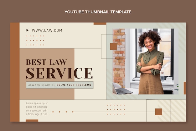 Free vector flat law firm youtube thumbnail