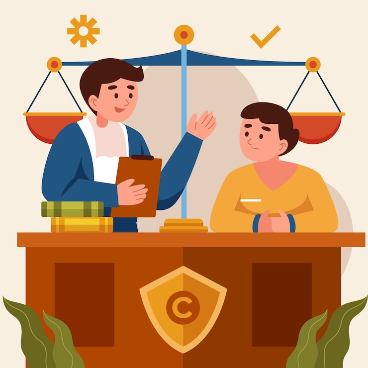 Бесплатный Вектор плоский день юриста фон
