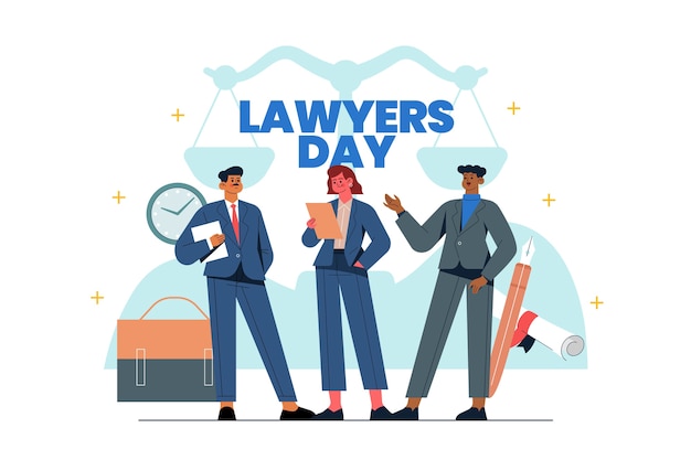 Free vector flat lawyers day background