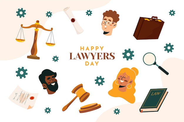 Free vector flat lawyers day background