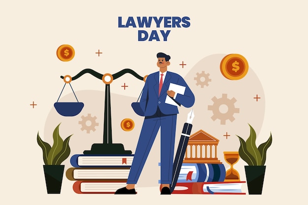 Free vector flat lawyers day background