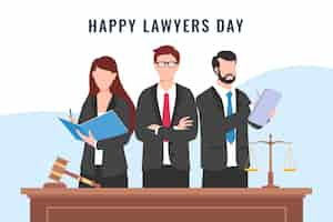 Free vector flat lawyers day background