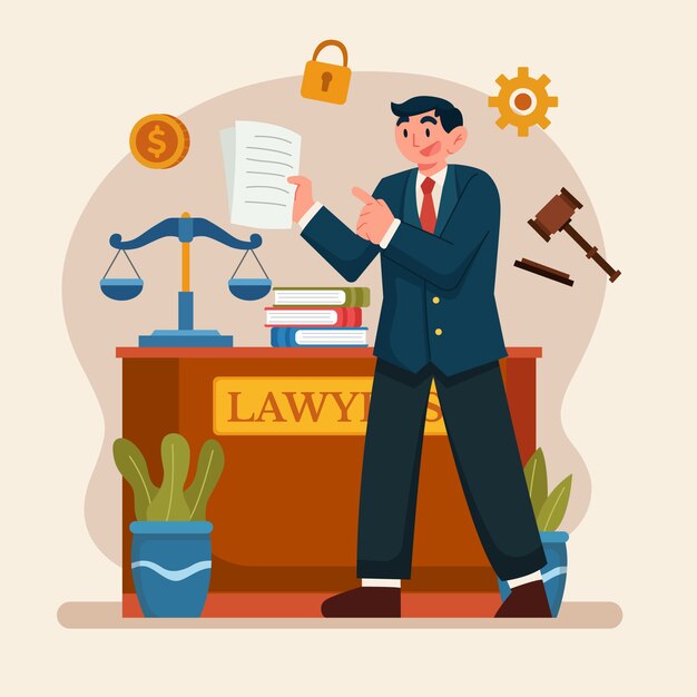 Flat lawyers day illustration