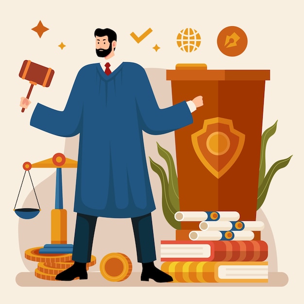 Free vector flat lawyers day illustration