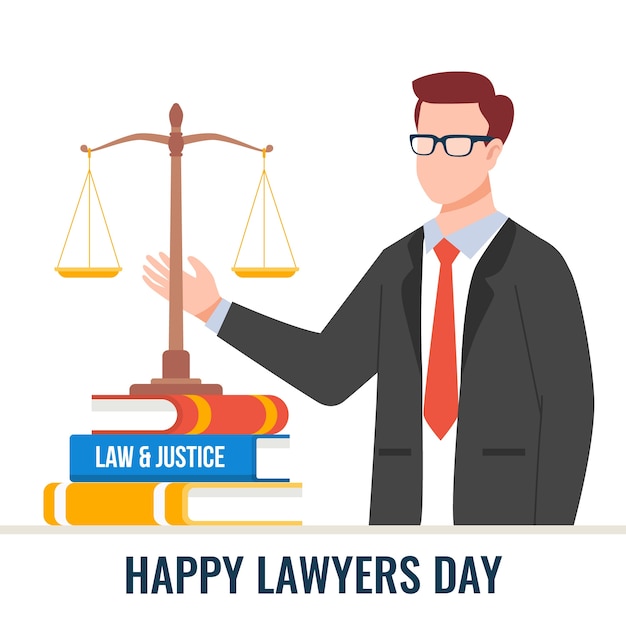 Free vector flat lawyers day illustration