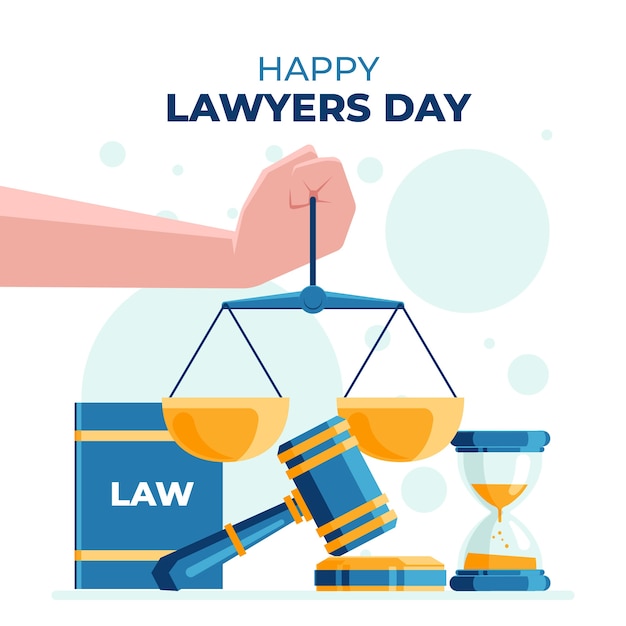 Free vector flat lawyers day illustration