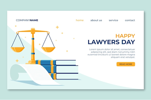 Free vector flat lawyers day landing page template