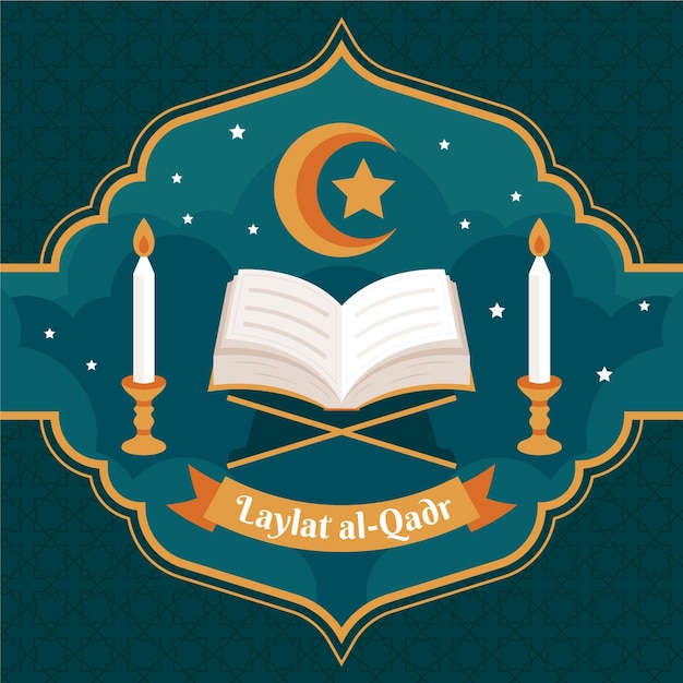 Illustrazione piatta laylat al-qadr