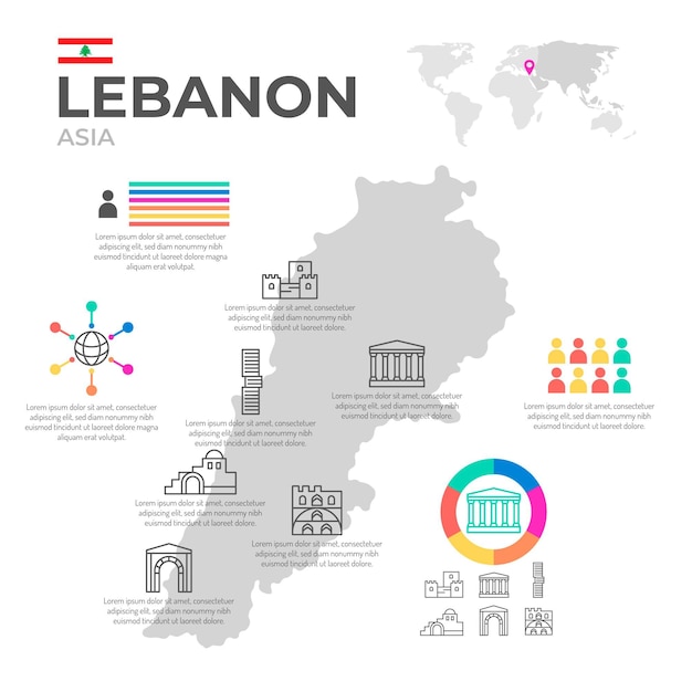 Free vector flat lebanon map illustrated