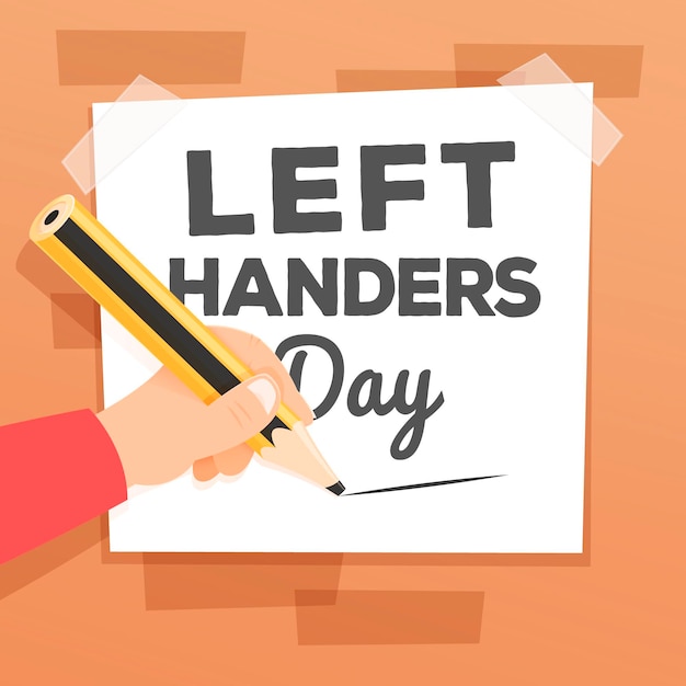 Flat left handers day concept