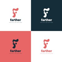 Free vector flat letter f logo template set