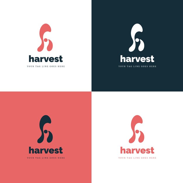 Flat letter h logo template set