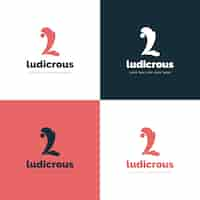 Free vector flat letter l logo template set