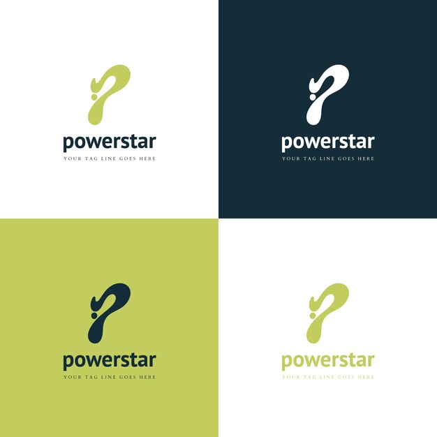 Flat letter p logo template set