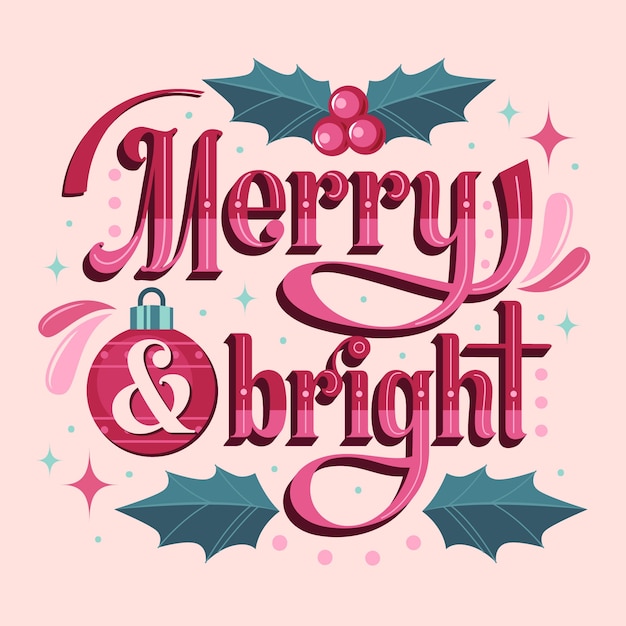 Flat lettering for christmas season