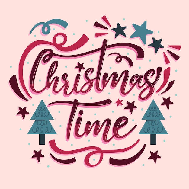 Free vector flat lettering for christmas season