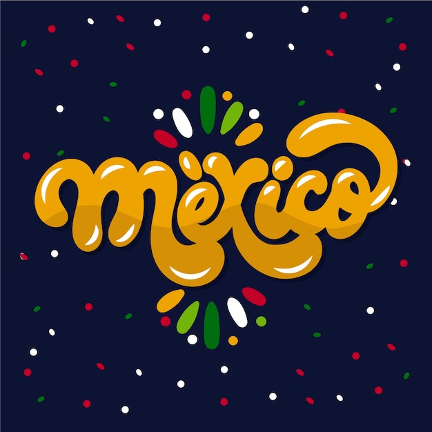 Flat lettering for mexico independence day celebration