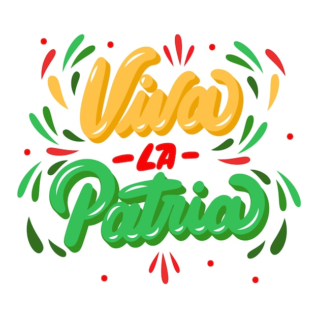 Free vector flat lettering for mexico independence day celebration