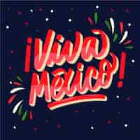 Free vector flat lettering for mexico independence day celebration