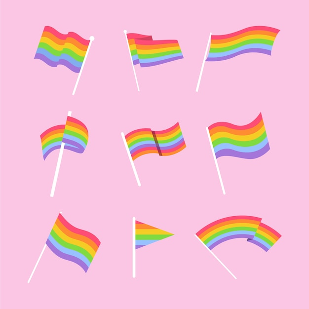 Flat lgbt pride day lgbt flags