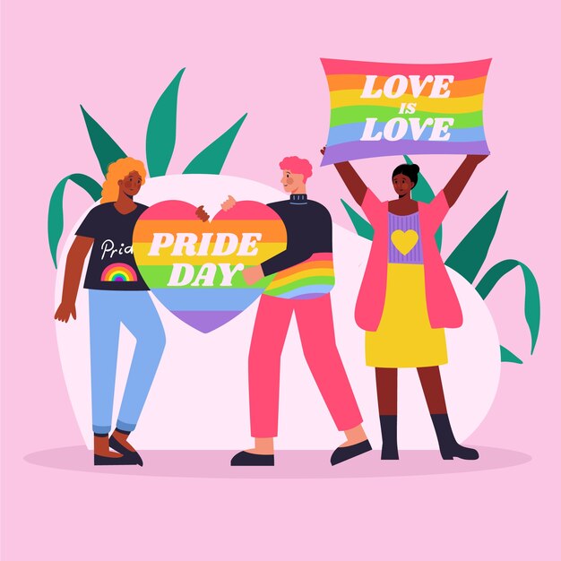 フラットlgbtプライド日lgbtイラスト
