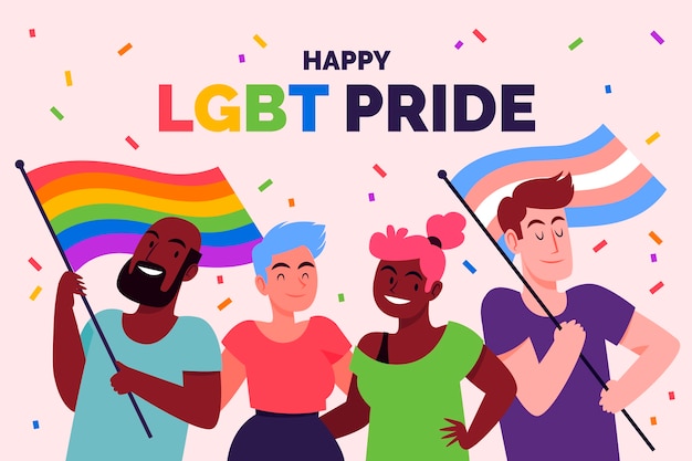 Flat lgbt pride month background