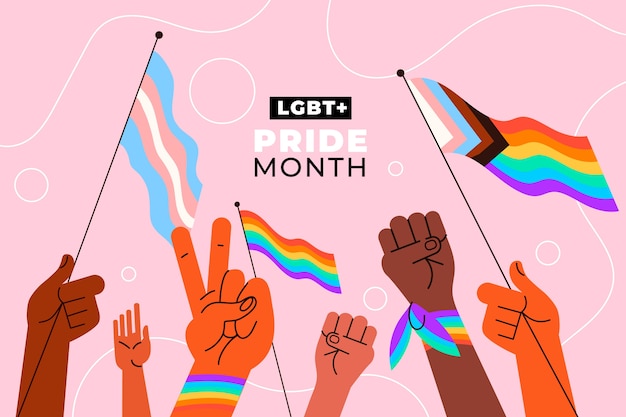 Flat lgbt pride month background