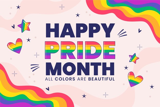 Flat lgbt pride month background