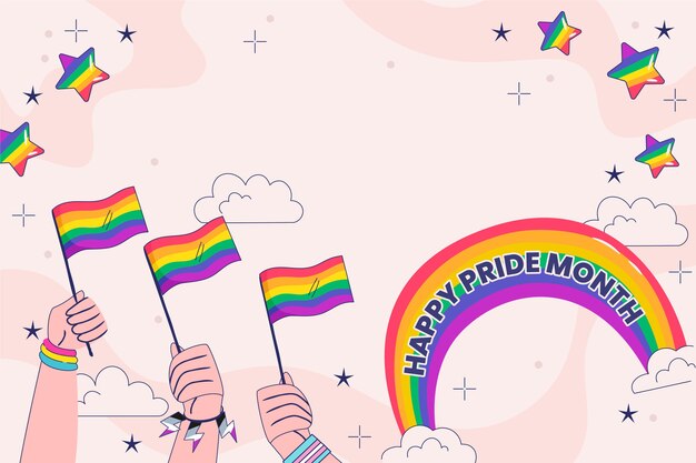 Flat lgbt pride month background