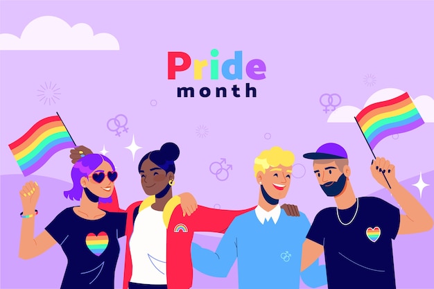 Free vector flat lgbt pride month background