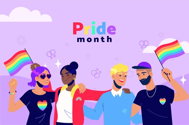 Flat lgbt pride month background