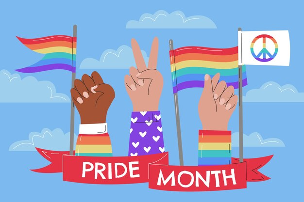 Free vector flat lgbt pride month background