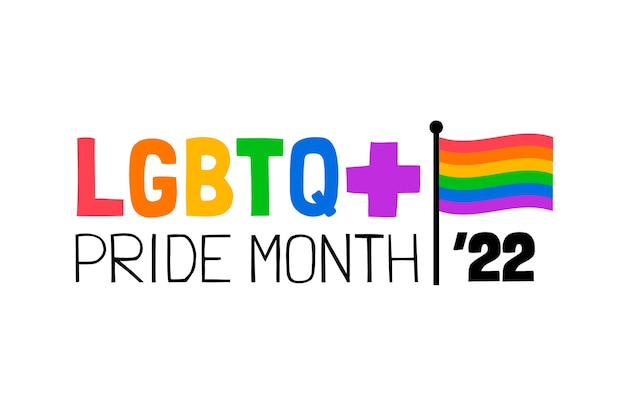 Flat lgbt pride month logo template