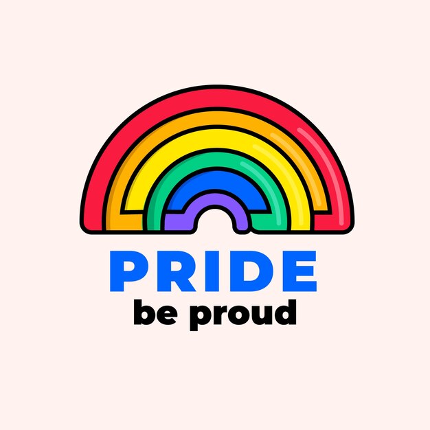 Flat lgbt pride month logo template