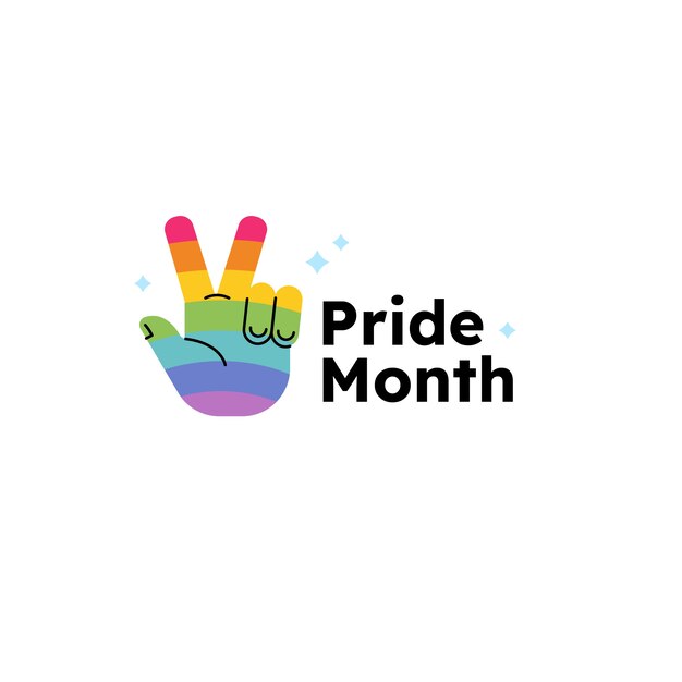 Плоский шаблон логотипа месяца гордости лгбт
