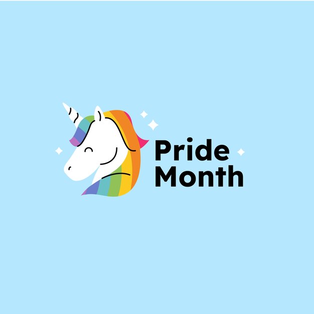 Плоский шаблон логотипа месяца гордости лгбт