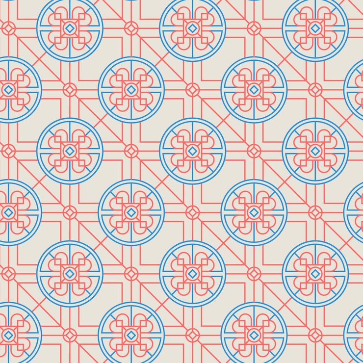 Free Vector flat lineal korean pattern
