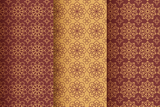 Flat linear arabic pattern collection