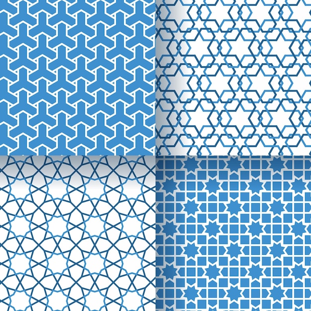 Flat linear arabic pattern collection