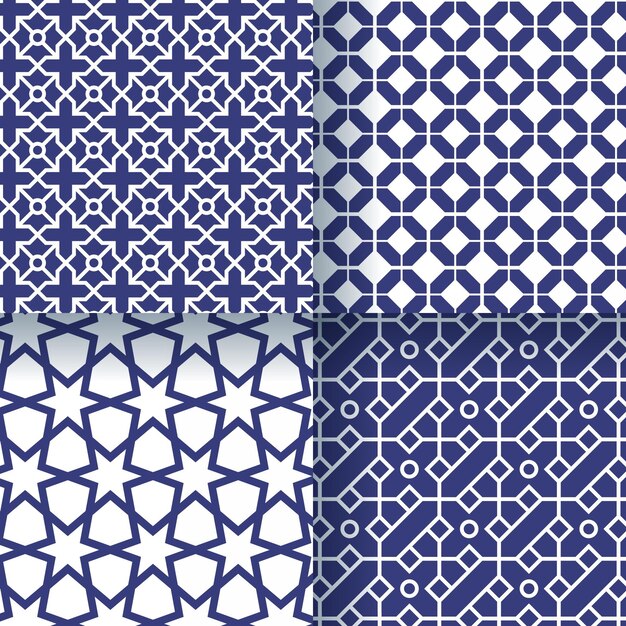 Flat linear arabic pattern collection