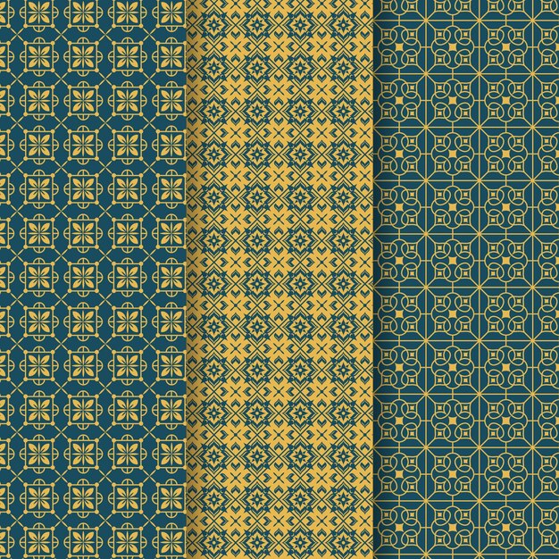 Flat linear arabic pattern collection