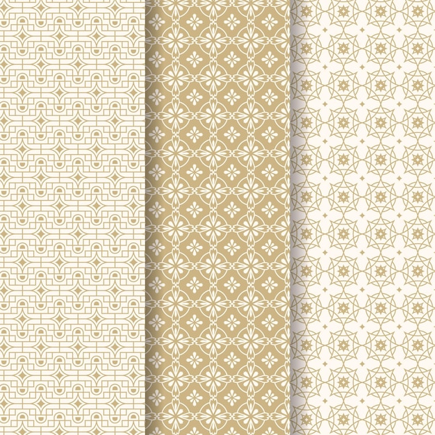 Flat linear arabic pattern collection