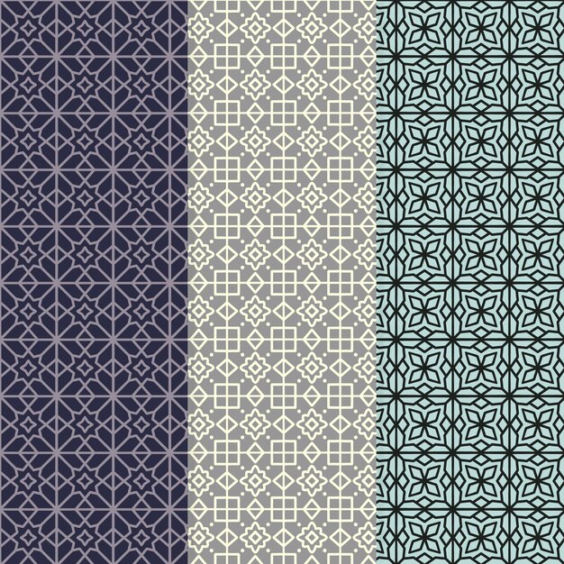 Flat linear arabic pattern collection