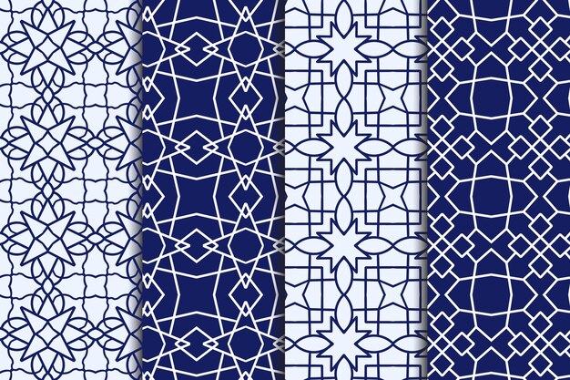 Flat linear arabic pattern collection