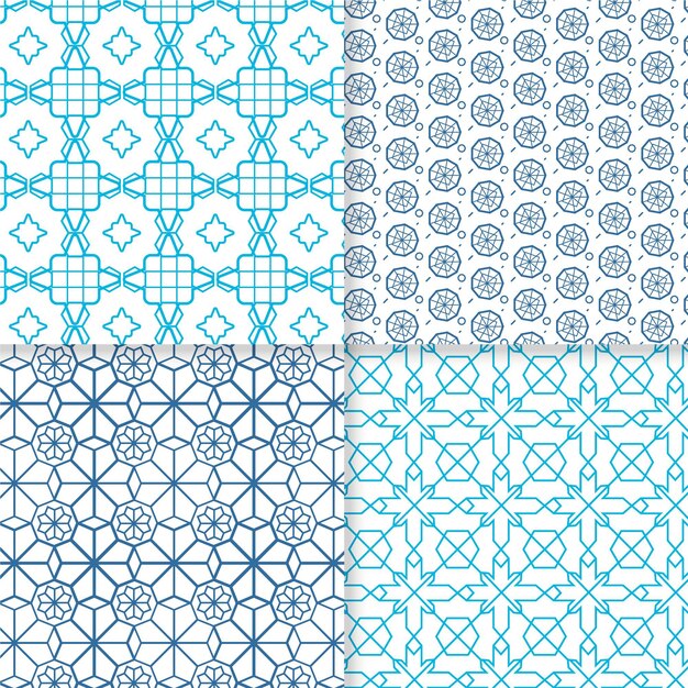 Flat linear arabic pattern collection