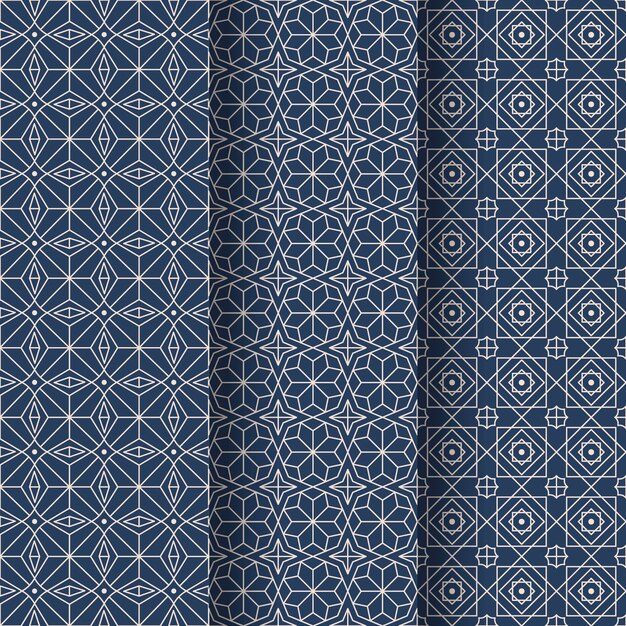 Flat linear arabic pattern collection