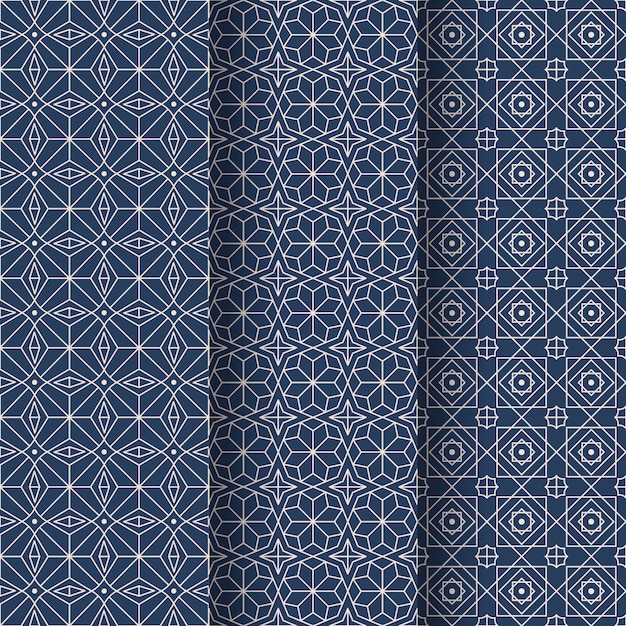 Flat linear arabic pattern collection